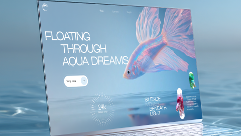 Floating Fish - Fluid Aqua preview